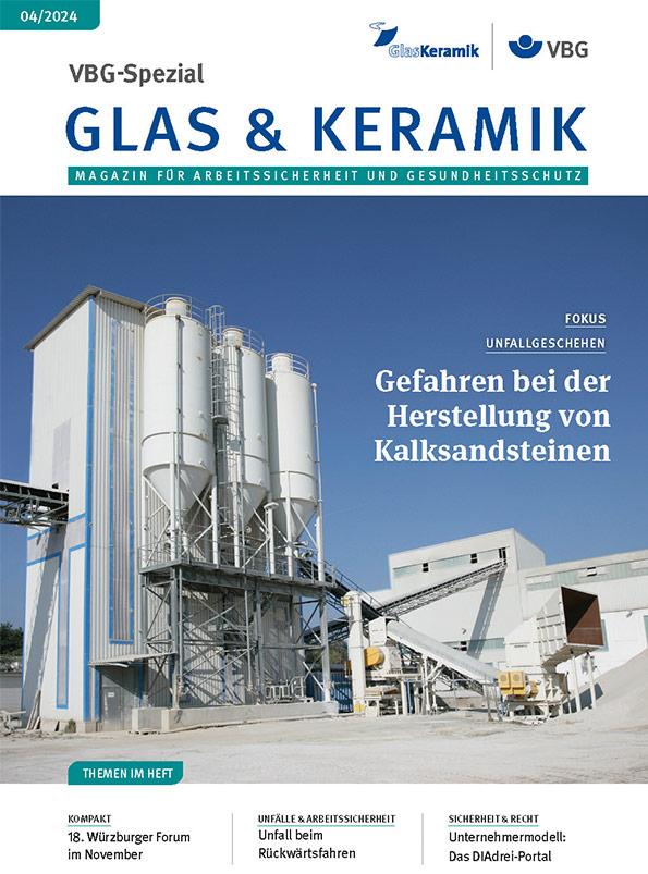 Stätte zur Herstellung von Kalksandsteinen - es gilt die Gefahren bei den Arbeitsprozessen zu beachten