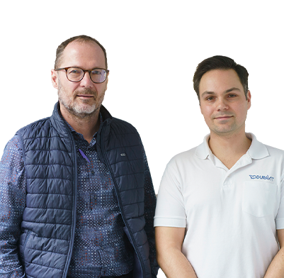 Mike Stärtzner (Werksleiter, links) und Sven Duszkewitz (Fachkraft für Arbeitssicherheit) Duravit Sanitärporzellan Meißen GmbH